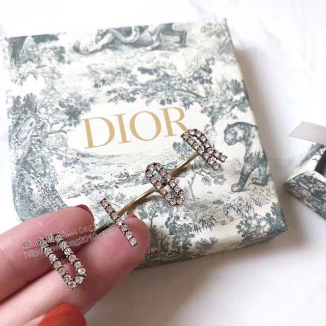 Dior飾品 迪奧經典熱銷款字母三連指合一滿鑽個性戒指  zgd1205